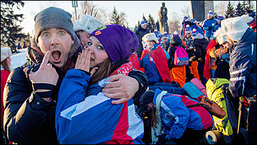 29 январь 2016 г., Барнаул © Амител Вячеслав Мельников   Как провожали бойцов "Снежного десанта". Фоторепортаж 