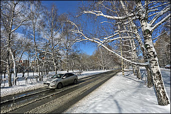 16 апреля 2019 г., Барнаул. Екатерина Смолихина   Зима вернулась: фотографии заснеженного Барнаула под апрельским солнцем