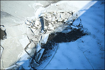 2 апреля 2018 г., Барнаул. Екатерина Смолихина   Несокрушимая глыба: река Обь в преддверии ледохода