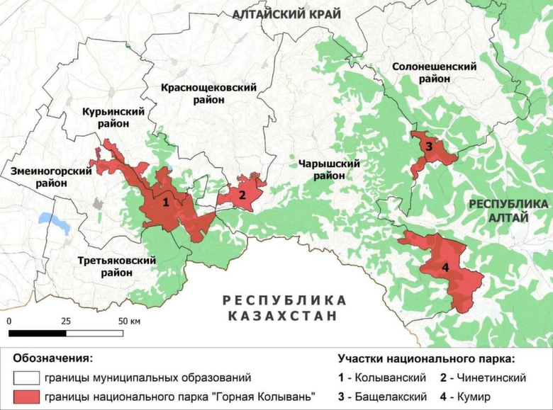 Схема расположения проектируемого национального парка